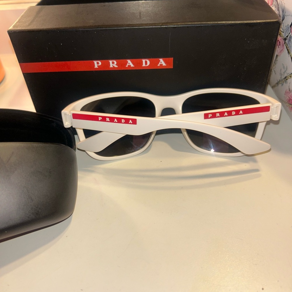 Prada White and Red Sunglasses